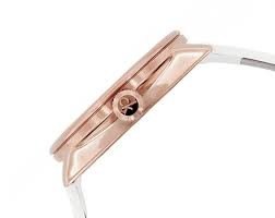 K2Y236K6 שעון אופנתי יוקרתי של קלווין קליין לנשים | דגם ברצועת עור לבנה כייס רוז גולד ושעון שניות בלוח | שנתיים אחריות | Calvin Klein Accent Silver Dial White Leather Ladies Watch K2Y236K6