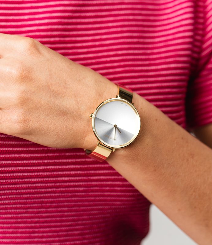 K7A23546 שעון קלווין קליין צמיד זהב | דגמים חדשים באתר במבצע | לוח מיוחד כולל שנתיים אחריות מלאי מוגבל | CALVIN KLEIN Rise Extension Watch K7A23546