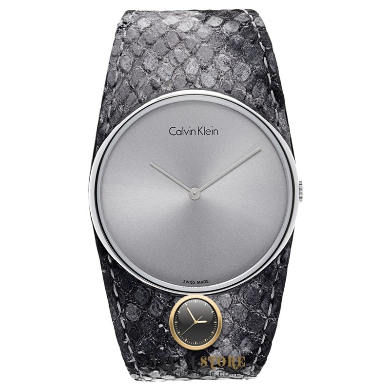 K5V231Q4 שעון קלווין קליין לנשים אלגנטי שעון בדמוי עור נחש | שעונים שווצריים עם רצועת עור לאישה Women';s Calvin Klein ck Spellbound Leather Strap Watch K5V231Q4