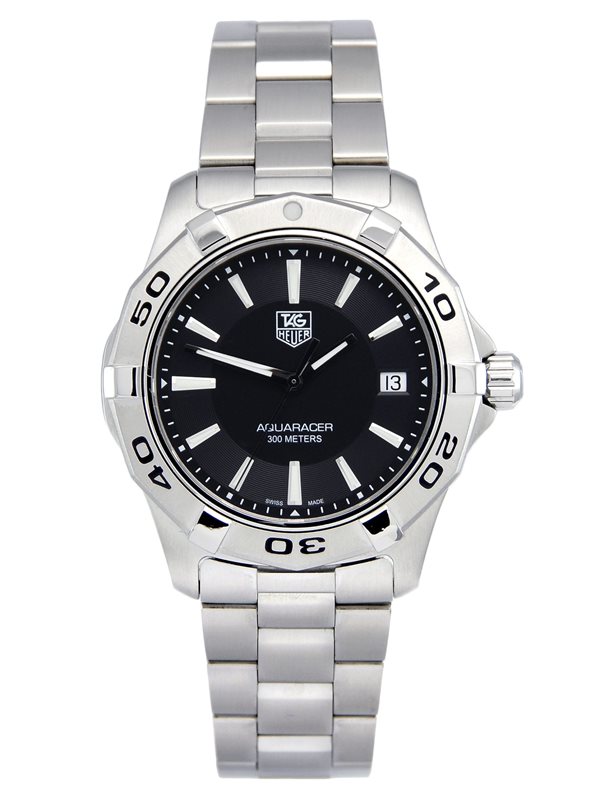 WAP1110-BA0831 שעון טאג הויאר לגברים | שעון 300 מטר בלוח שחור גלים מושלם | שעוני יוקרה שווצריים לגברים במבצע | שנתייים אחריות | Tag Heuer Aquaracer WAP1110.BA0831 Watch