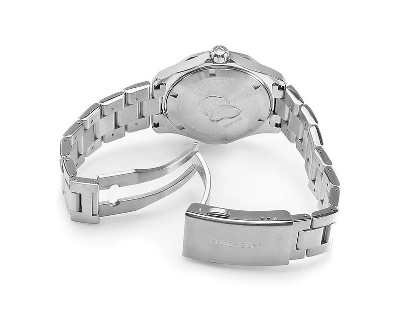 WAP1110-BA0831 שעון טאג הויאר לגברים | שעון 300 מטר בלוח שחור גלים מושלם | שעוני יוקרה שווצריים לגברים במבצע | שנתייים אחריות | Tag Heuer Aquaracer WAP1110.BA0831 Watch