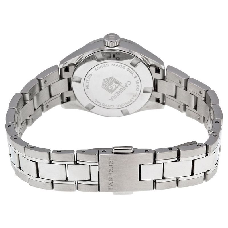 WV1411-BA0793 שעון טאג הויאר קררה לנשים | דגם משובץ 13 יהלומים בלוח פנינה | שעוני יוקרה שווצרים לנשים במבצע | Tag Heuer Carrera Ladies WV1411.BA0793 Ladies Quartz watch. 27 mm Steel case