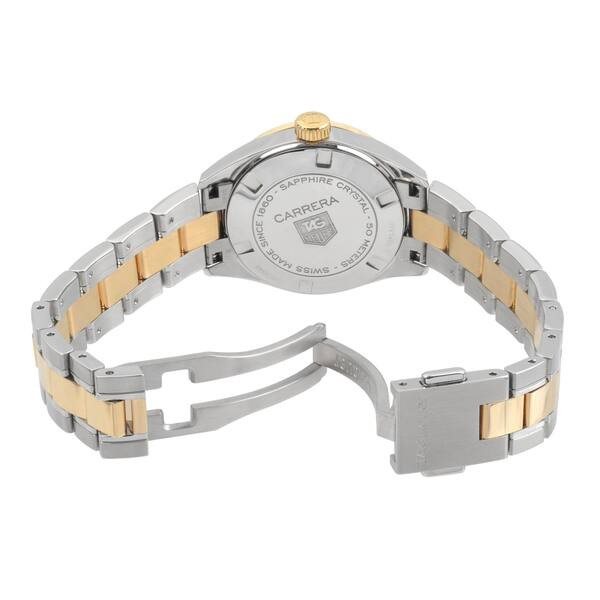 WV1450-BD0797 שעון טאג הויאר 18 קראט מסדרת קררה היוקרתית לנשים | דגם משובץ 13 יהלומים בלוח פנינה | שעוני יוקרה שווצרים לנשים | מלאי מוגבל | Tag Heuer WV1450.BD0797 Carrera Women';s 18kt yellow gold