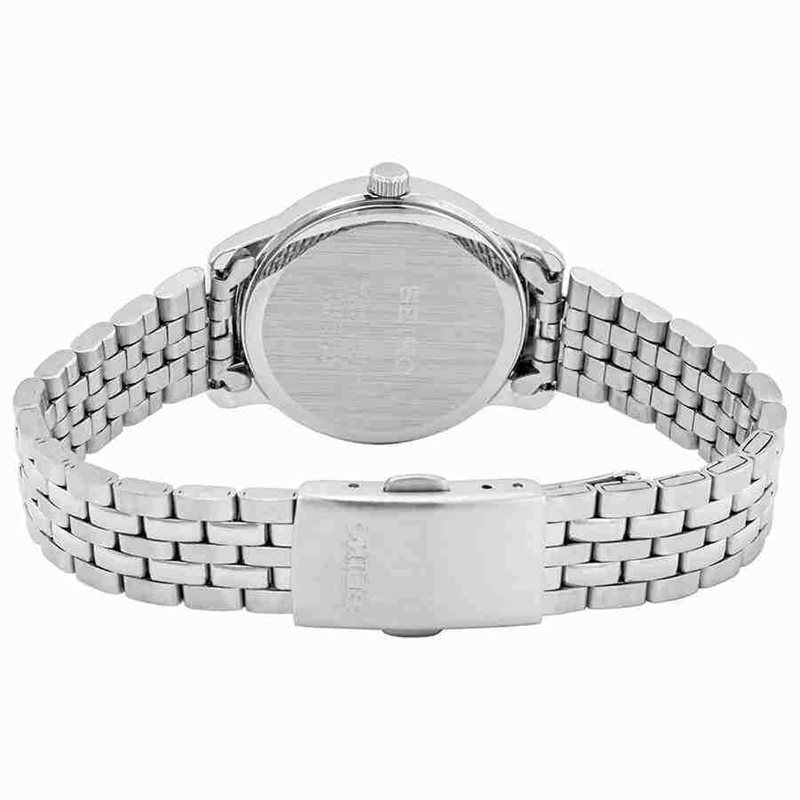 SUR667P1 שעון סייקו לאישה | שעון קלאסי ואלגנטי בלוח כסוף פסים | שנתיים אחריות | חנות שעוני אופנה לאישה | Seiko SUR667P1 Neo Classic Ladies Quartz Watch