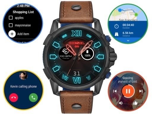 DZT 2012 שעון חכם של דיזל לגברים מסדרת דיזל און | שעון ספורטיבי עם חיבור לנייד כולל כל האפליקציות ,דופק , מסך מתחלף ועוד | שנה אחריות | Diesel On Men';s Gen 4 Full Guard 2.5 HR Heart DZT 2012