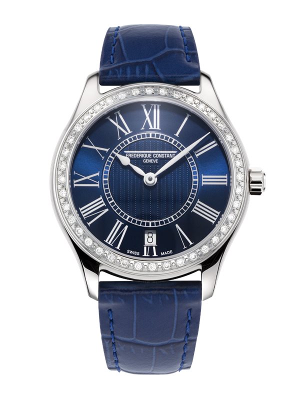 FC-220MN3BD6 שעון יוקרתי לנשים של פרדריק קונסטנט | דגם מרשים בלוח מיוחד כולל שיבוץ של 40 יהלומים בבאזל | מלאי מוגבל בהחלט | שנתיים אחריות | FREDERIQUE CONSTANT CLASSICS QUARTZ with 40 Diamonds FC-220M