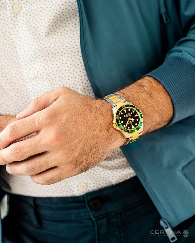 C032.807.22.051.01 שעון סרטינה קולקציית 2021 לגברים | באזל ירוק מיוחד טוטון דייבר אוטמטי לגברים | 5 שנים אחריות | לוח שחור פאוורמטיק 80 שעוני סרטינה חדשים | CERTINA-DS-Action-Diver- NEW C0328072205101