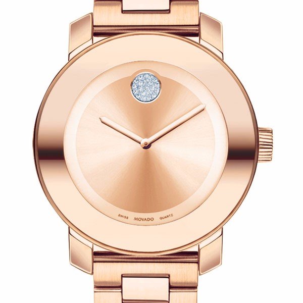 שעון יד מובאדו יד שנייה | מובאדו בולד רוז גולד חדש נמכר כיד 2 מתצוגה לא נענד מעולם | שעוני יוקרה שווצרים יד 2 | שנה אחריות Movado 3600086 Bold Collection Watch Rose Gold
