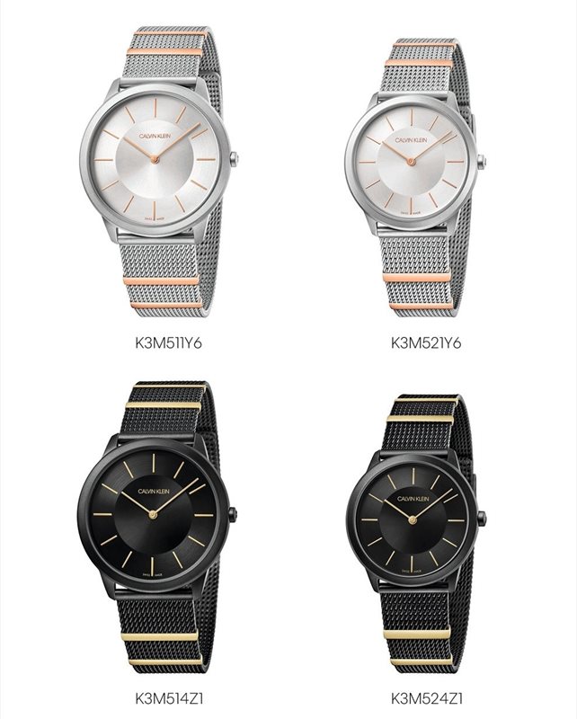 K3M511Y6 שעון קלווין קליין מהקולקצייה החדשה לגבר | שעון כסוף משולב זהב רוז למראה אלגנטי | שנתיים אחריות מלאי מוגבל |Calvin Klein K3M511Y6 Minimal Collection Silver Tone