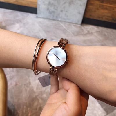 K8G23626 שעון יד קלווין קליין לנשים ברצועת רשת רוז גולד | לוח כסוף כולל שנתיים אחריות | שעוני אופנה לנשים | Buy Calvin Klein Analogue Silver Dial Women';s Watch - K8G23626