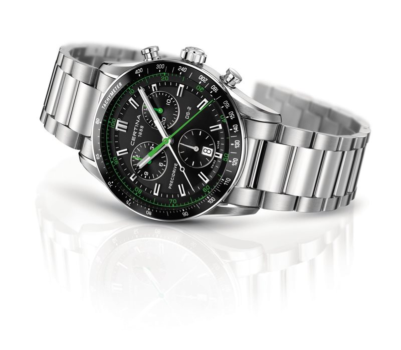 C024.447.11.051.02 שעון ספורטיבי ברצועת מתכת לגברים | שעון יוקרתי בשילוב צבעים מיוחדים | חנות שעונים בראשון לציון | Certina DS-2 Precidrive Chronograph C024.447.11.051.02