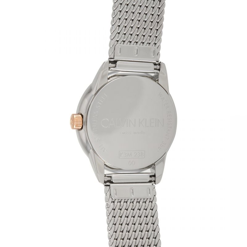 K3M23B26 שעון קלווין קליין מיני לנשים | רצועת רשת משולבת זהב רוז | קולקציית שעונים חדשה בישראל | שנתיים אחריות | Calvin Klein Minimal Women';s Watch K3M232B26
