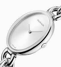 K9Y23126 שעון יד קלווין קליין צמיד לנשים דגם מהקולקצייה החדשה 2021 | שעון אופנתי לאישה בלוח כסוף כולל שנתיים אחריות | מלאי מוגבל | Calvin Klein Statement K9Y23126 Wristwatch for women