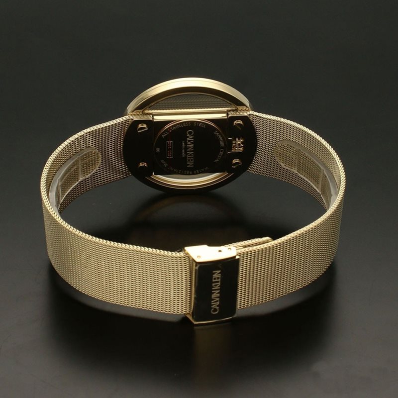 K9423Y29 שעון קלווין קליין זהב אופנתי לנשים | דגם ברצועת רשת כולל שנתיים אחריות | מנגנון שווצרי | חנות שעונים בראשל';';צ | CALVIN KLEIN Glam Gold Stainless Steel Bracelet K9423Y29