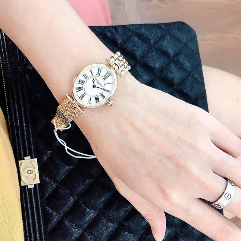 FC-200MPW2V5B שעון מושלם לנשים של פרדריק קונסטנט דגם עדין קלאסי ואלגנטי | שעון זהב בלוח לבן ספרות רומיות | כתר חום מיוחד | מלאי מוגבל | שנתיים אחריות | Frederique Constant Art Deco Classics FC-200MPW2