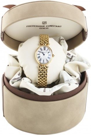 FC-200MPW2V5B שעון מושלם לנשים של פרדריק קונסטנט דגם עדין קלאסי ואלגנטי | שעון זהב בלוח לבן ספרות רומיות | כתר חום מיוחד | מלאי מוגבל | שנתיים אחריות | Frederique Constant Art Deco Classics FC-200MPW2