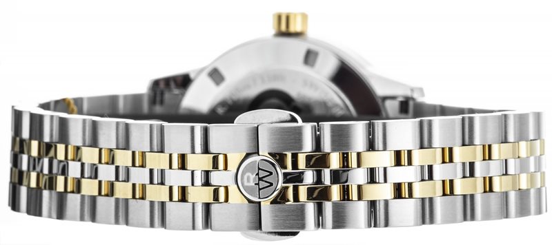 5634-STP-97021 שעון מושלם לנשים של ריימונד וויל שוויץ | לוח פנינה אינדקס זוהר בחשכה רצועה משולבת זהב | שנתיים אחריות יבואן רשמי | Raymond Weil Freelancer Two-Tone Swiss Quartz Watch 5634-STP-97021