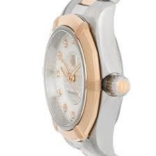 WAP1451.BD0837 שעון יוקרה של טאג הויאר לנשים | דגם רוז גולד 18K משולב ברצועה | לוח פנינה משובץ 11 יהלומים | מלאי מוגבל כולל שנתיים אחריות | WAP1451.BD0837 - TAG Heuer Aquaracer Quartz 18K DIAMOND Watc