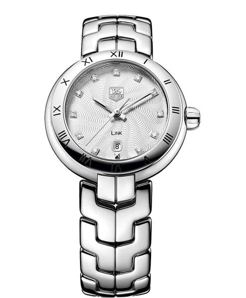 WAT1411.BA0954 שעון טאג הויאר מסדרת לינק דגם משובץ 11 יהלומים | שעוני יוקרה לנשים | חנות שעונים בראשון לציון | TAG Heuer Link Ladies Diamond Dial Watch WAT1411.BA0954