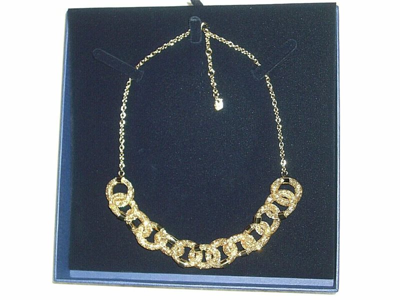 5165477 שרשרת זהב של סברובסקי | דגם טבעות דלוקס | Swarovski Stardust Deluxe Link Necklace - 5165477