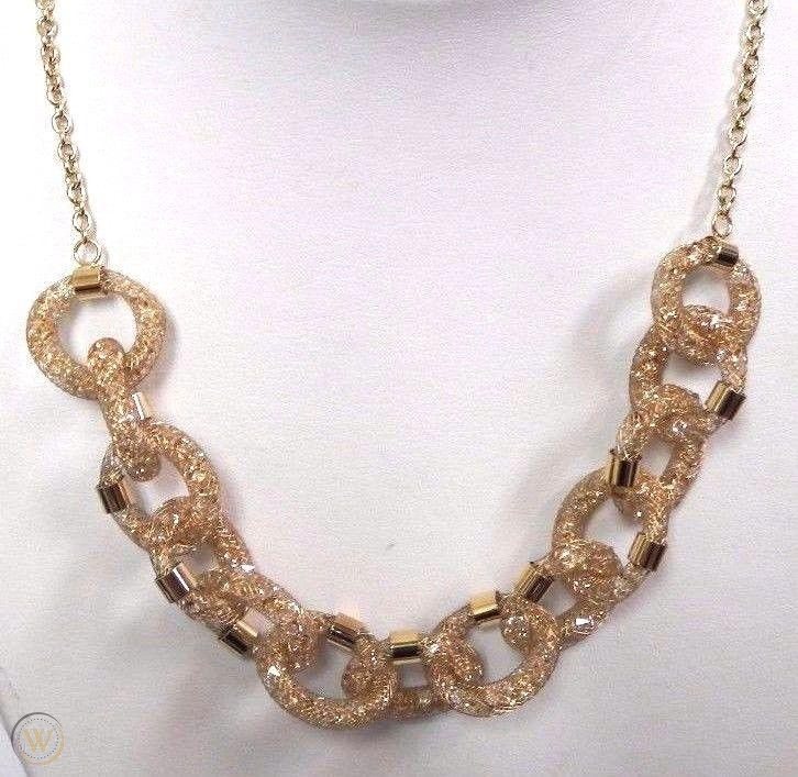 5165477 שרשרת זהב של סברובסקי | דגם טבעות דלוקס | Swarovski Stardust Deluxe Link Necklace - 5165477