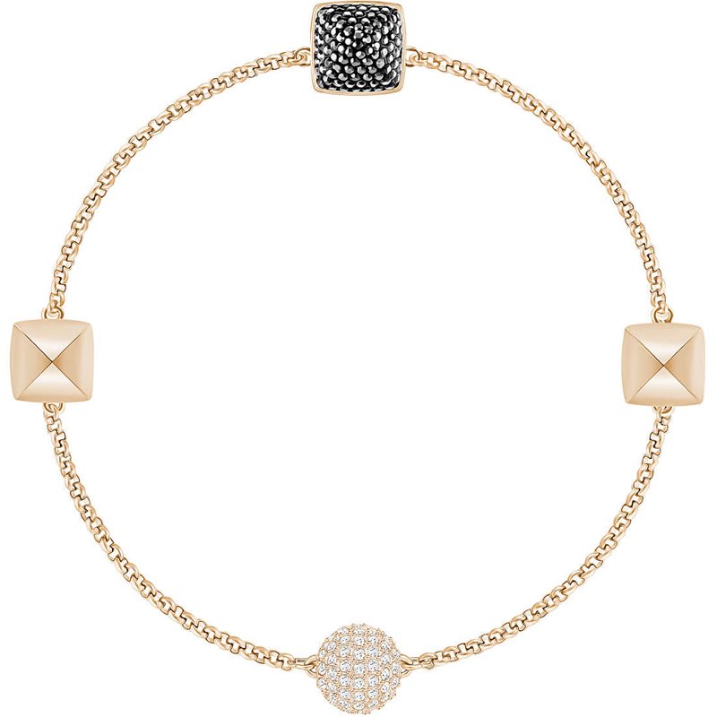 5373213 צמיד סברובסקי לנשים רוז גולד משולב אבנים שחורות | Swarovski Remix Rose Gold-plated Black Clear Crystal Bracelet 5373213