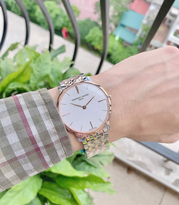 FC-200V5S32B שעון יד פרדריק קונסטנט לגברים | דגם טוטון רוז גולד דק במיוחד | רצועת פלדת אל חלד | שנתיים אחריות | שעוני יוקרה בראשון לציון |Frederique Constant Slimline Men Quartz FC-200V5S32B
