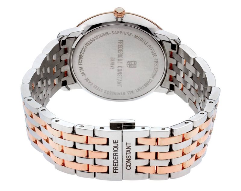 FC-200V5S32B שעון יד פרדריק קונסטנט לגברים | דגם טוטון רוז גולד דק במיוחד | רצועת פלדת אל חלד | שנתיים אחריות | שעוני יוקרה בראשון לציון |Frederique Constant Slimline Men Quartz FC-200V5S32B