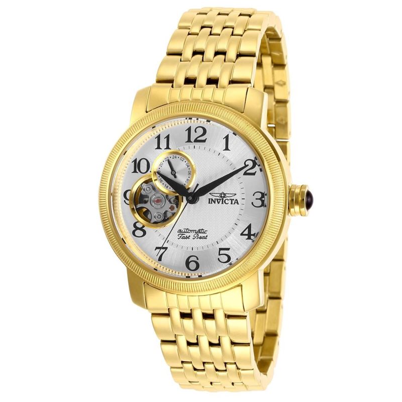 28795 שעון יד אינוויקטה לנשים | דגם אוטומטי עם לוח פתוח | שעון אופנתי מהמם | שנתיים אחריות | INVICTA Lucid Lady 35mm Stainless Steel Gold Silver dial