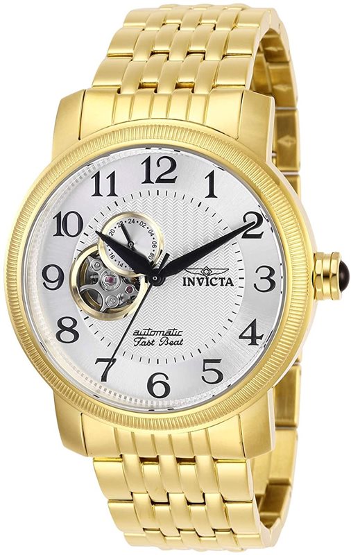 28795 שעון יד אינוויקטה לנשים | דגם אוטומטי עם לוח פתוח | שעון אופנתי מהמם | שנתיים אחריות | INVICTA Lucid Lady 35mm Stainless Steel Gold Silver dial