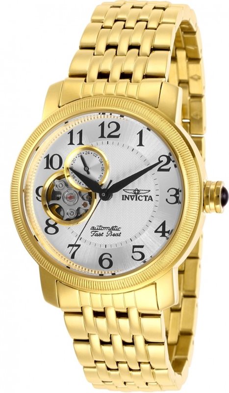 28795 שעון יד אינוויקטה לנשים | דגם אוטומטי עם לוח פתוח | שעון אופנתי מהמם | שנתיים אחריות | INVICTA Lucid Lady 35mm Stainless Steel Gold Silver dial