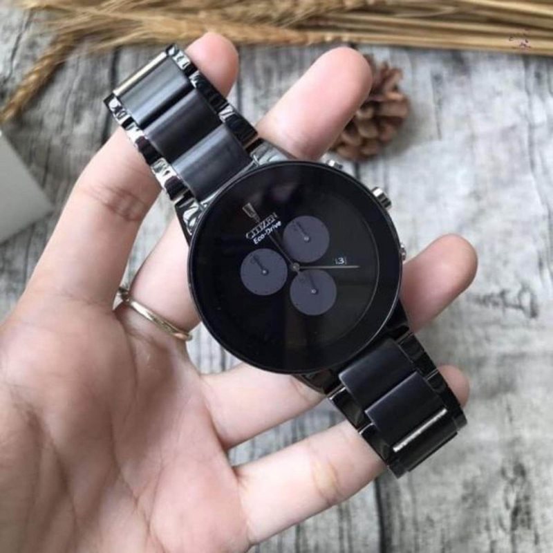 AT2245-57E שעון יד סיטיזן אקו דרייב שחור מיוחד | שעון כרונוגרף אלגנטי ונקי לגברים | רצועת מתכת שחורה מט ומבריק | מלאי מוגבל | שנתיים אחריות | Eco-Drive Chronograph AT2245-57E - Citizen Watch