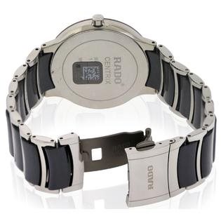 שעון יד ראדו משולב קרמיקה 4 יהלומים יד שנייה במצב מצויין דגם לגברים | כולל אחריות | Rado Centrix Quartz Black Dial Black Ceramic - rado R30934712