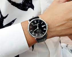 FC-245BR5S6 שעון יד של פרדריק קונסטנט בלוח שחור מיוחד עם ספרות רומיות | דגם אלגנטי רק 5 מ';';מ עובי | שנתיים אחריות |Slimline Black Dial Men';s Watch FC-245BR5S6 by Frederique Constan