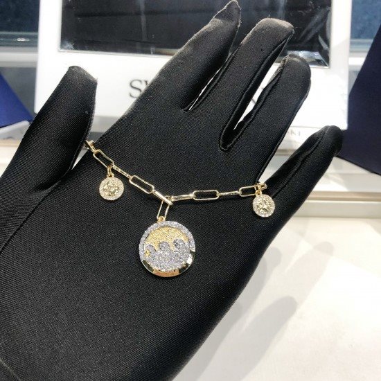 5524188 צמיד סברובסקי לנשים דגם זהב משובץ | SWAROVSKI 5524188 SHINE Coins Bracelet Light Multi-colored Gold Tone Plated