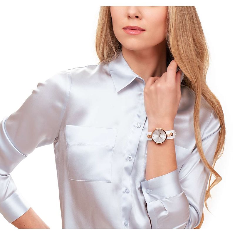 KBM236L6 שעון מיוחד אופנתי לאישה של קלווין קליין | דגמים חדשים ברצועת עור צמיד עם שעון תלוי רוז גולד | מלאי מוגבל | שנתיים אחריות | Calvin Klein Chain WOMEN';S Watch KBM236L6