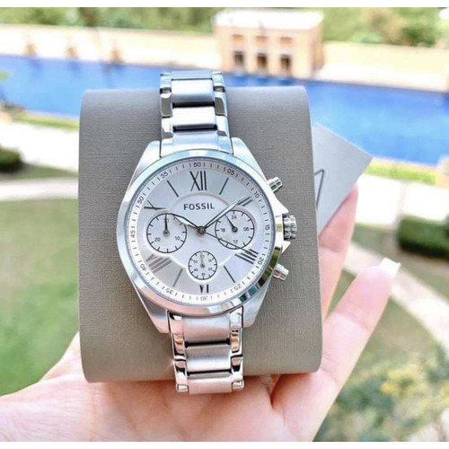 BQ3035 שעון יד אופנתי לנשים של פוסיל | דגם כרונוגרף כולל שנתיים אחריות |{ חנות שעוני אופנה בראשון לציון | מלאי מוגבל | Modern Courier Midsize Chronograph Stainless Steel Watch - BQ3035 at Fossil.