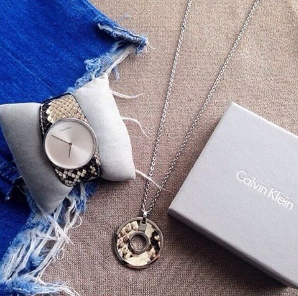 K5V231Q4 שעון קלווין קליין לנשים אלגנטי שעון בדמוי עור נחש | שעונים שווצריים עם רצועת עור לאישה Women';s Calvin Klein ck Spellbound Leather Strap Watch K5V231Q4