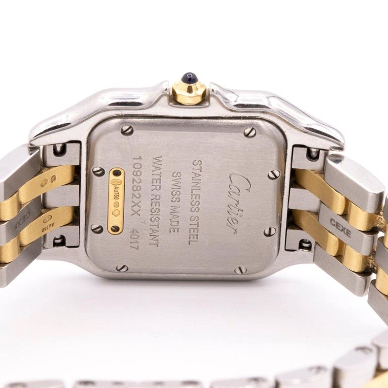 4017 שעון קרטייה פנתר יד שנייה לאישה | דגם מדיום זהב משולב 18K משובץ יהלומים בבאזל נקנה מפדני ישראל | סט מלא כולל תעודות וקופסא | CARTIER PANTH?RE LADY WATCH IN STEEL AND 18K YELLOW GOLD