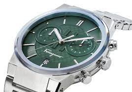 SFME00421 שעון יד פרגמו בלוח ירוק ממתוג מיוחד | דגם לגברים כרונוגרף | שעון שווצרי יוקרתי כולל שנתיים אחריות | Salvatore Ferragamo SFME00421 Sapphire GREEN Watch