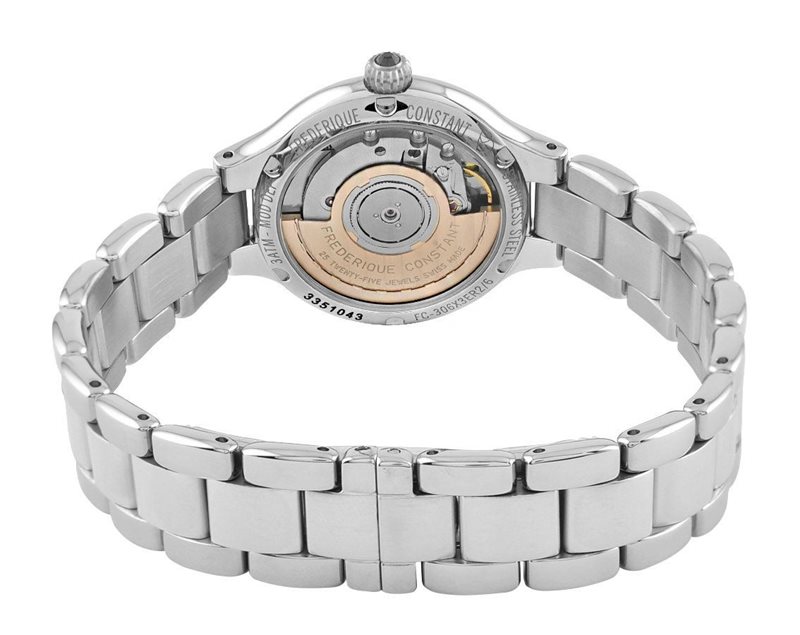 FC-306MPWN3ER6B שעון יוקרה לנשים של פרדריק קונסטנט שוייץ | לוח רומי פנינה כסוף וכחול | מנגנון אוטומטי | שנתיים אחריות | Frederique Constant Automatic Silver Dial Women';s Watch FC-306MPWN3ER6B