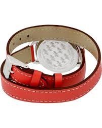 5095942 שעון אופנתי ומעוצב לנשים של סברובסקי שוויץ | באזל משובץ | רצועת עור כפולה מיוחדת אדומה | מלאי מוגבל | Swarovski Women';s Watch Aila Day Double Tour 5095942