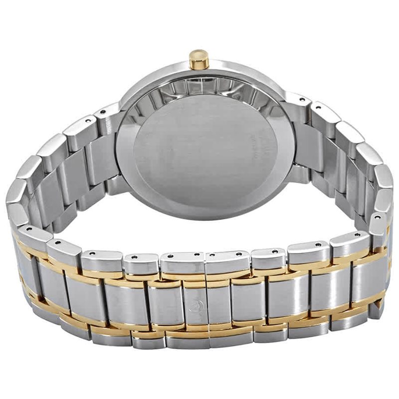 0607278 שעון מובאדו אלגנטי קלאסי לגבר | דגם משולב זהב לוח שחור נקי ומיוחד | שעון שווצרי יוקרתי דק | שנתיים אחריות | Movado Stiri Two-Tone Mens Watch 0607278