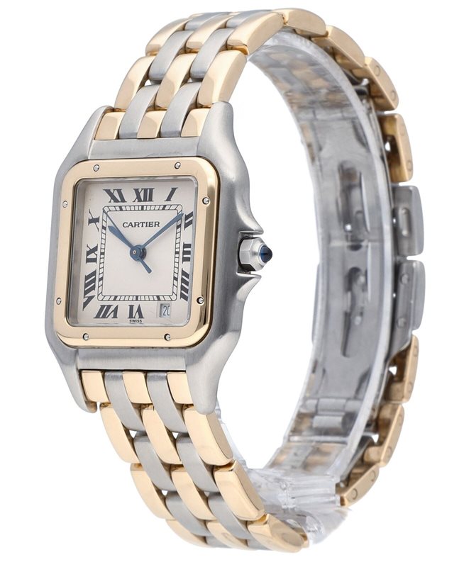 110000 שעון קרטייה פנתר מיוחד לאישה - דגם עם 3 שורות זהב - דגם מדיום 27 מ';';מ יד 2 במצב מצויין כולל שנתיים אחריות | cartier panthere 110000 3 row 18K GOLD midsize watch