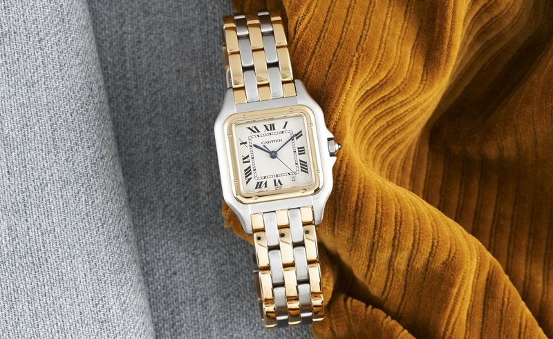 110000 שעון קרטייה פנתר מיוחד לאישה - דגם עם 3 שורות זהב - דגם מדיום 27 מ';';מ יד 2 במצב מצויין כולל שנתיים אחריות | cartier panthere 110000 3 row 18K GOLD midsize watch