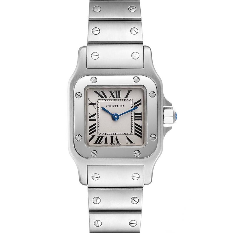 W20056D6 שעון קרטייה יד 2 לנשים דגם מסדרת סנטוס | שעון במצב מצויין כולל כל התעודות וקופסא | שנתיים אחריות | לוח כסוף רומי | artier Santos de Cartier Womens Watch W20056D6