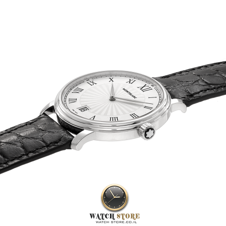שעון מון בלאן יד שנייה במצב מצויין כולל שנה אחריות | רצועת עור אלגנטית | MONTBLANC Tradition Date White Dial Men';s Watch