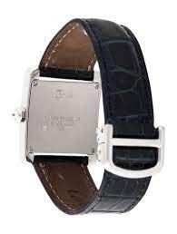 WE101751 קרטייה נשים מיוחד ביותר ! דגם טנק זהב לבן 18K משובץ קרטייה | רצועת עור עם סוגר פטנט זהב לבן 18K | דגם מיוחד ממש כולל אחריות וקופסא | Women';s Cartier Diamond Tank Francaise WE101751 White Gold