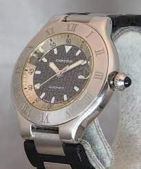 W10147U2 שעון קרטייה יד 2 יוניסקס 37 מ';';מ | דגם אוטומטי בלוח ממותג | רצועת ספורט | שנה אחריות | Cartier Must 21 Autoscaph 2427 Automatic Date W10147U2 SS Watch 37mm