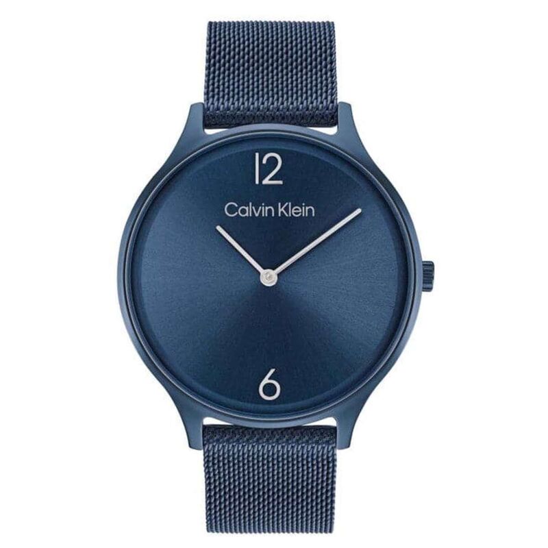 25200005 שעון קלווין קליין יוניסקס 38 מ';';מ כחול | ברצועת רשת אופנתית | דגמים חדשים | מלאי מוגבל | שנתיים אחריות | Buy CALVIN KLEIN Timeless Mesh 38 mm Blue Dial